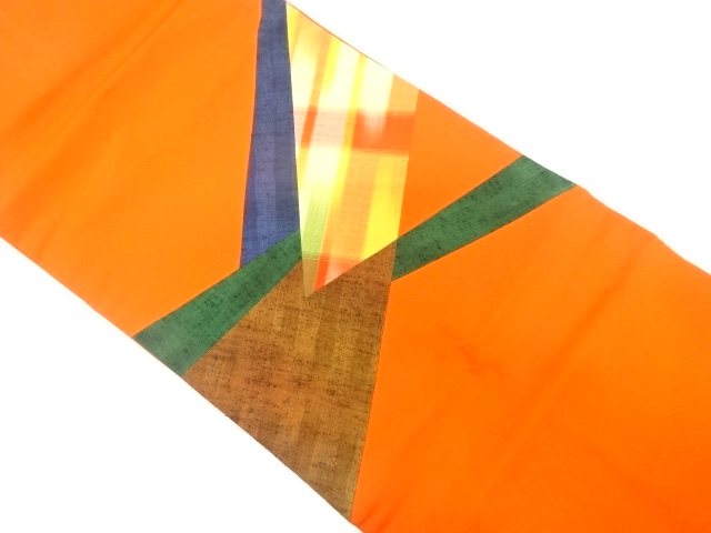 JAPANESE KIMONO / KIRIBAME GEOMETRIC PATTERN NAGOYA OBI
